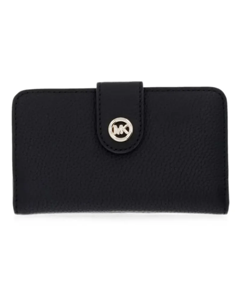 Michael Kors logo-plaque pebbled-leather wallet - Schwarz Schwarz