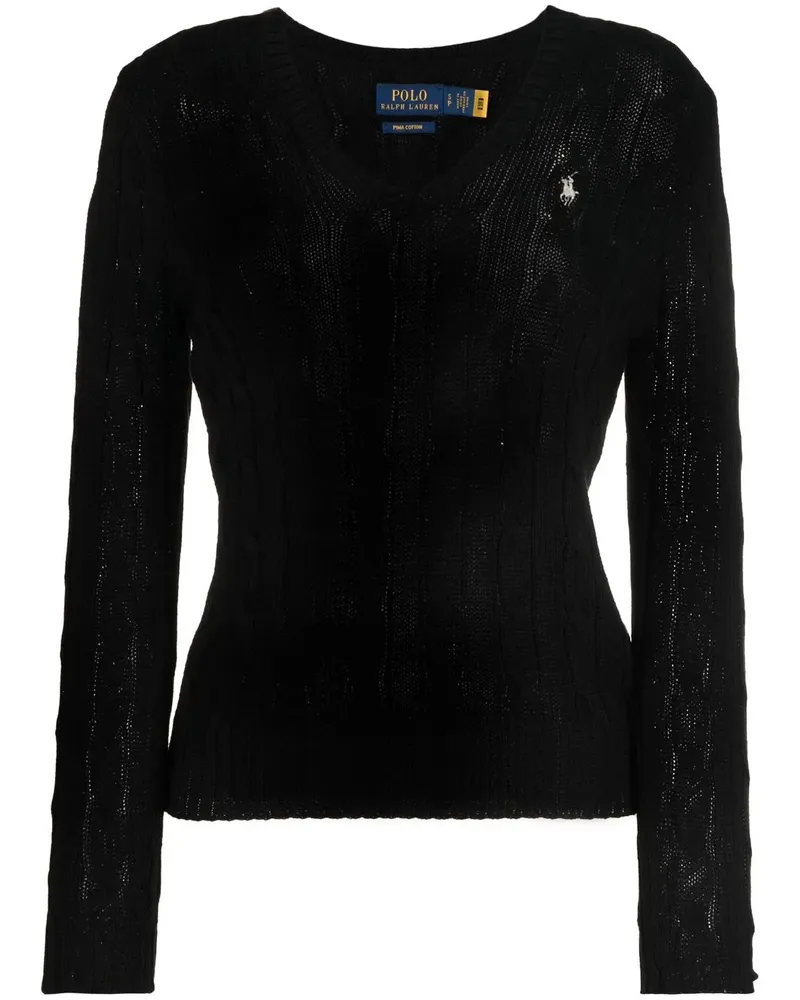 Ralph Lauren Pullover mit Zopfmuster - Schwarz Schwarz