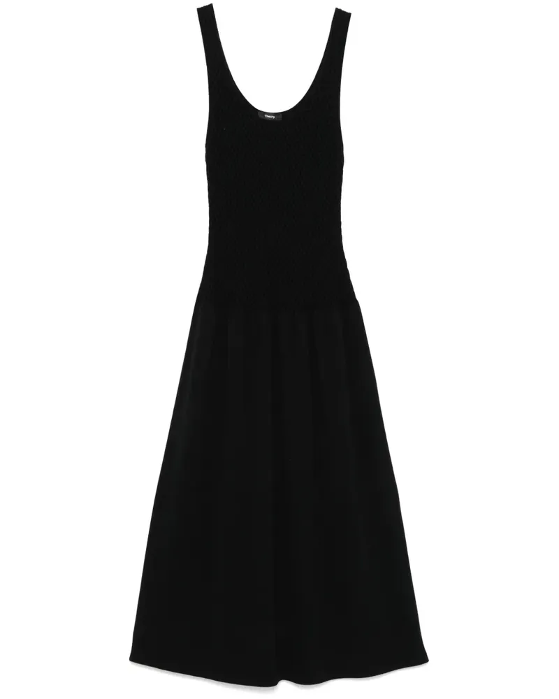 Theory Gestricktes Midikleid - Schwarz Schwarz