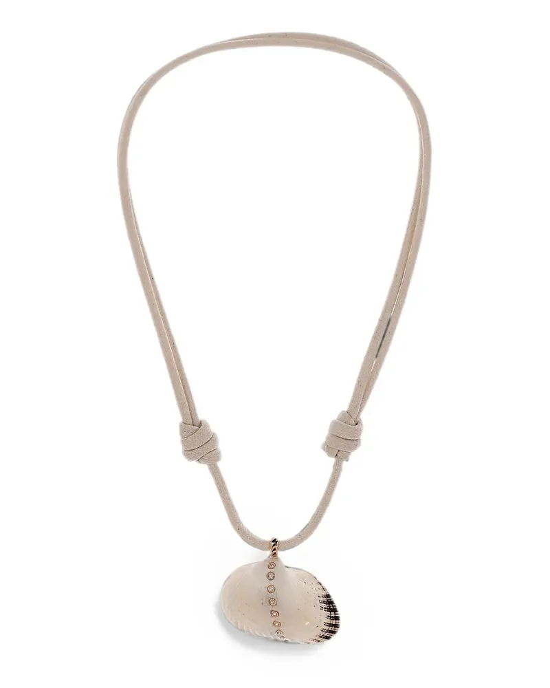 DEZSO diamond and Edul-shell necklace - Nude Nude