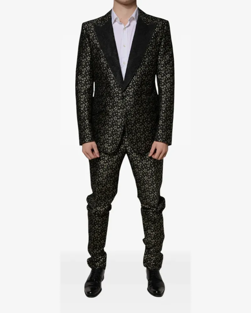 Dolce & Gabbana Sicilia Anzug aus Stern-Jacquard - Schwarz Schwarz