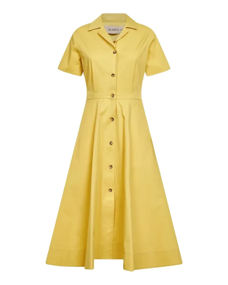 Blanca button-up bowling-collar dress - Gelb Gelb