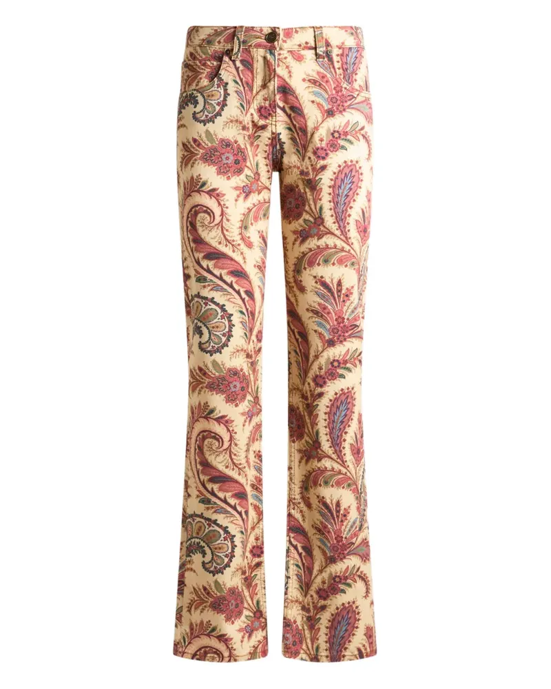 Etro Straight-Leg-Jeans mit Paisley-Print - Nude Nude