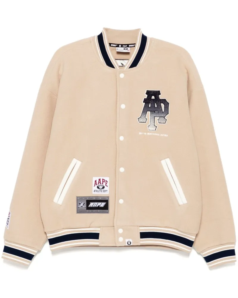 BAPE Collegejacke mit Logo - Nude Nude