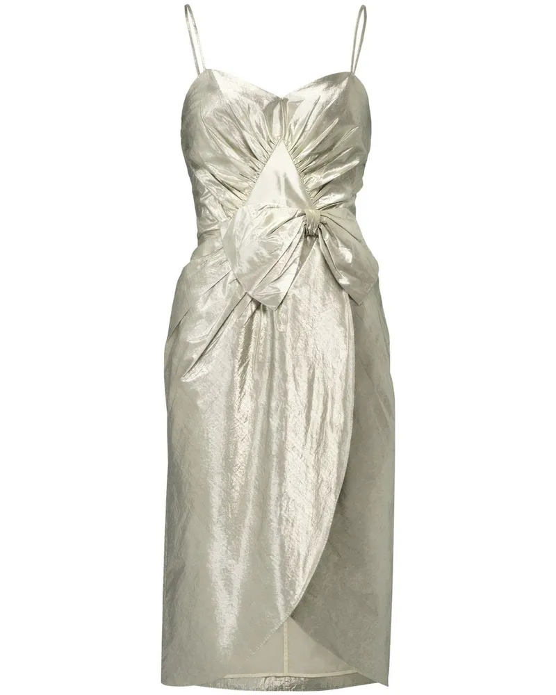 Maison Margiela Midikleid mit Schleifendetail - Silber Silber