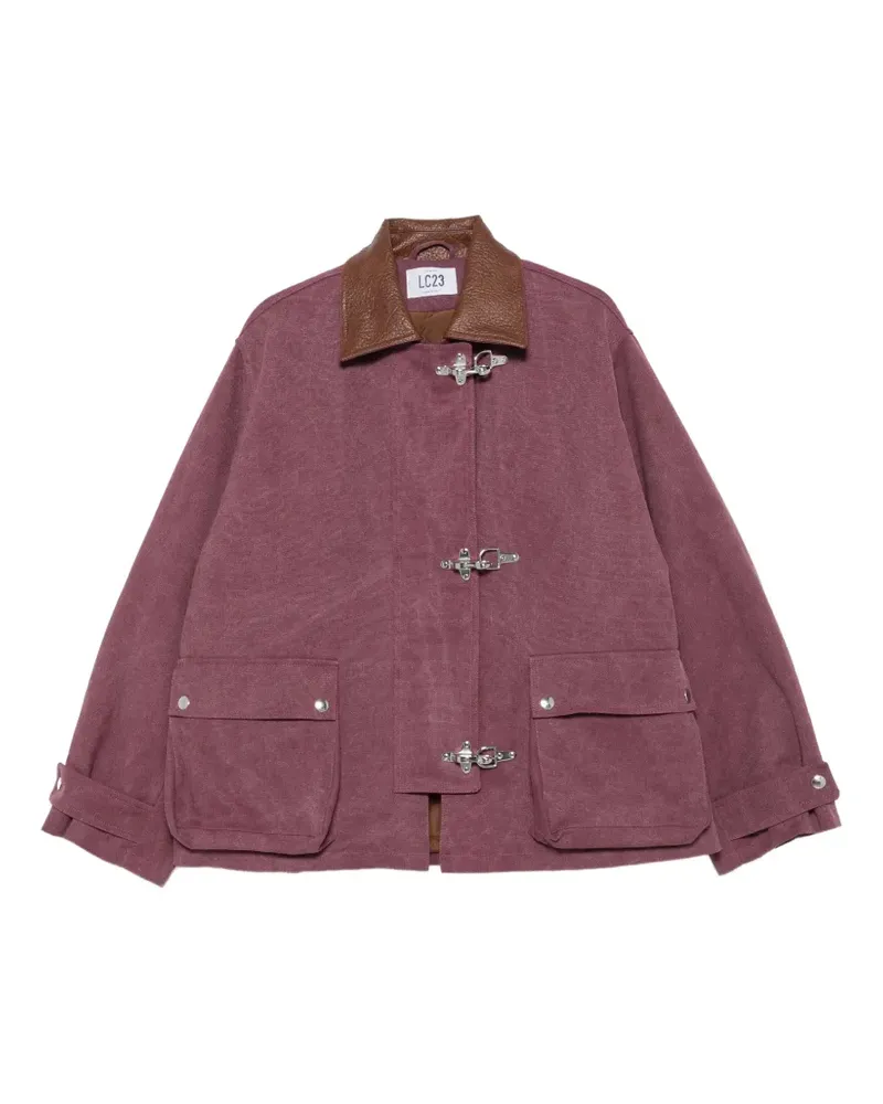 LC23 lobster-fastening contrasting-collar jacket - Violett Violett