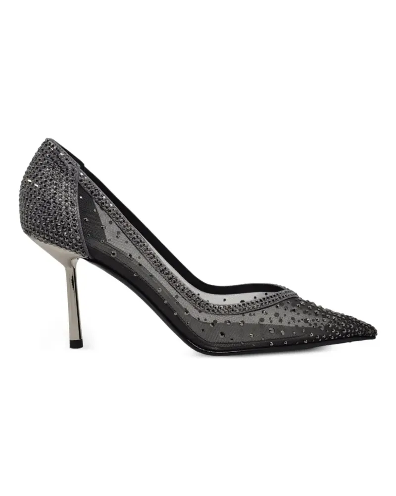 Le Silla Nicole Pumps aus Mesh mit Kristallen - Grau Grau