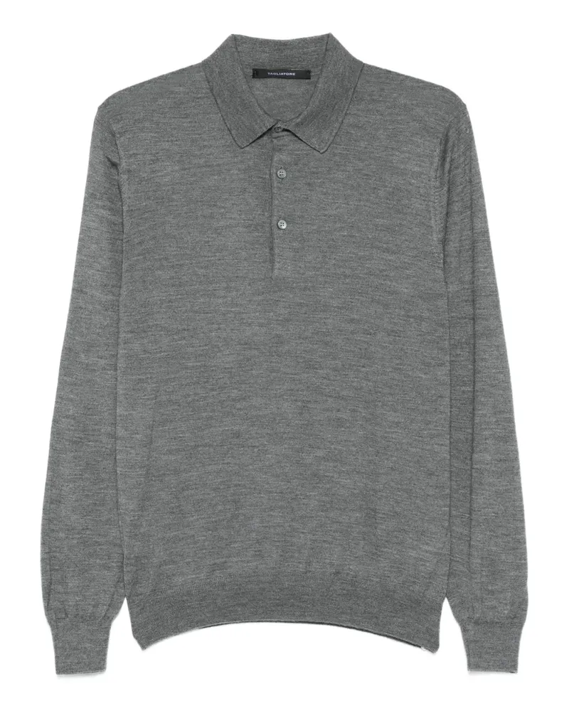 Tagliatore Fein gestricktes Poloshirt - Grau Grau