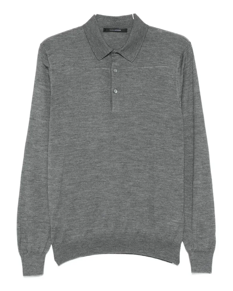 Tagliatore fine-knit polo shirt - Grau Grau