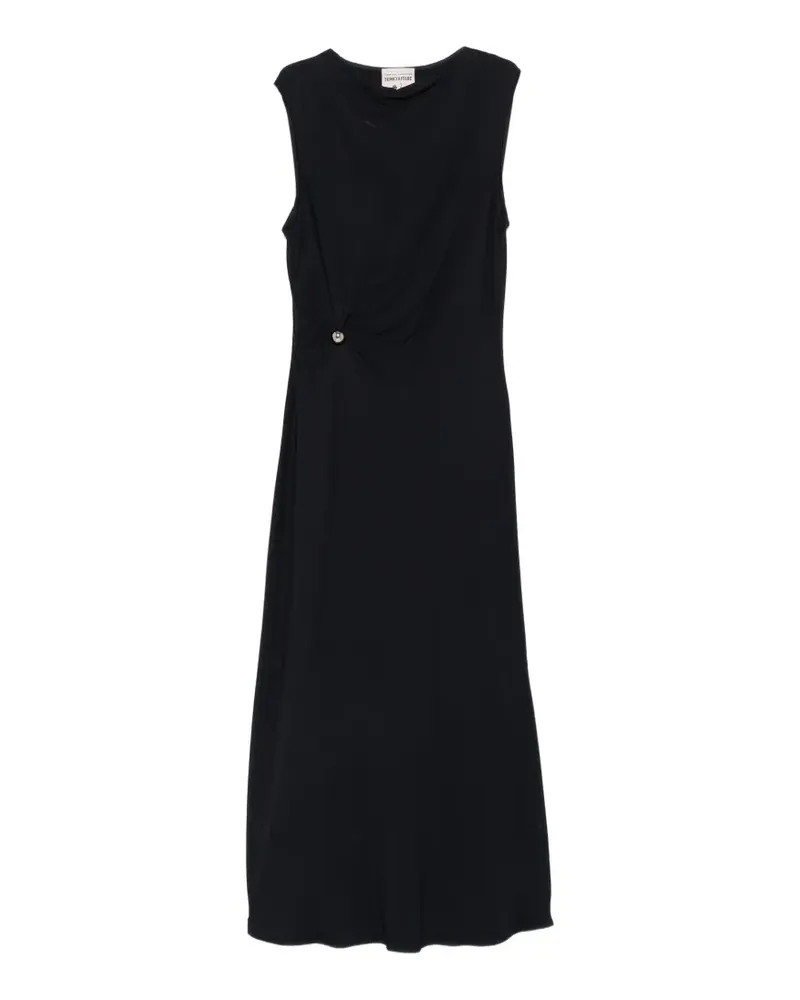 Semicouture gathered-detail midi dress - Blau Blau