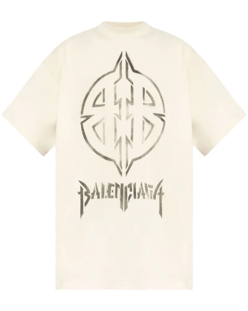 Balenciaga Metal BB Stencil T-Shirt - Weiß Weiß