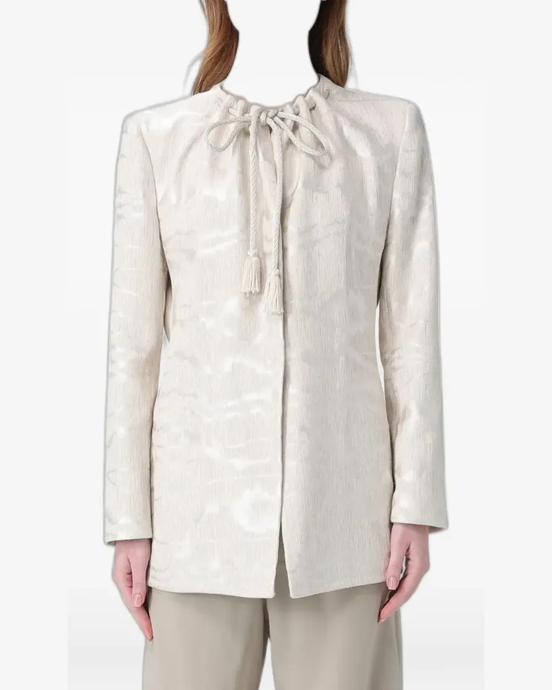 Giorgio Armani tassel-detail drawstring jacket - Nude Nude
