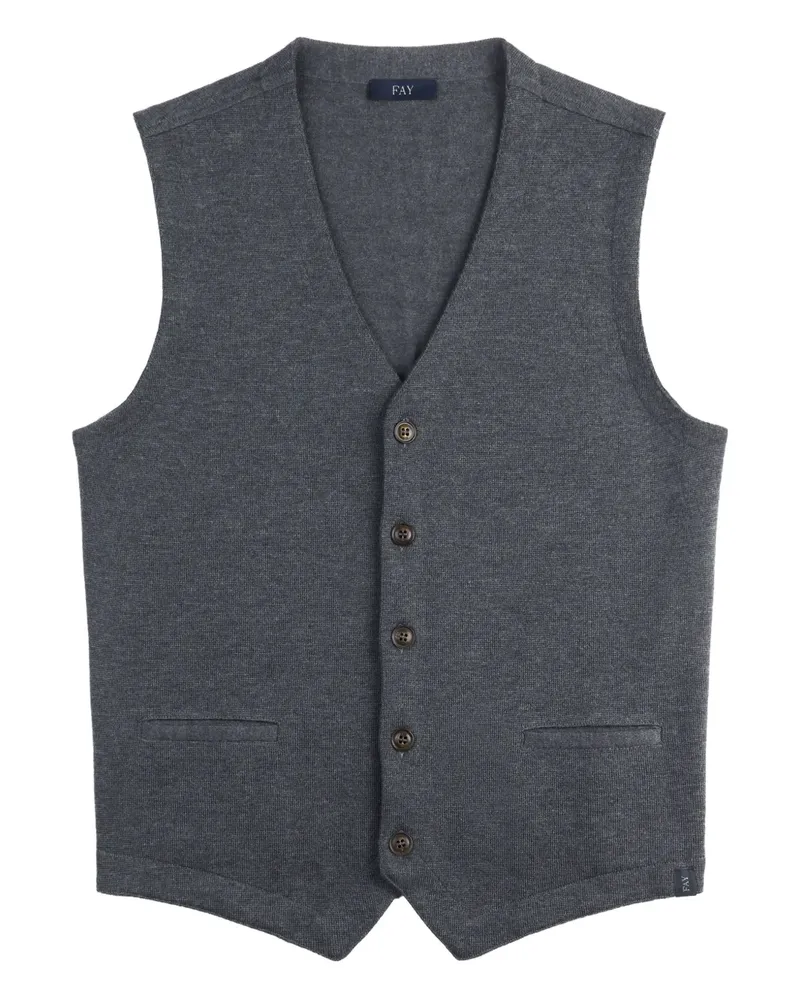 Fay buttoned V-neck waistcoat - Grau Grau
