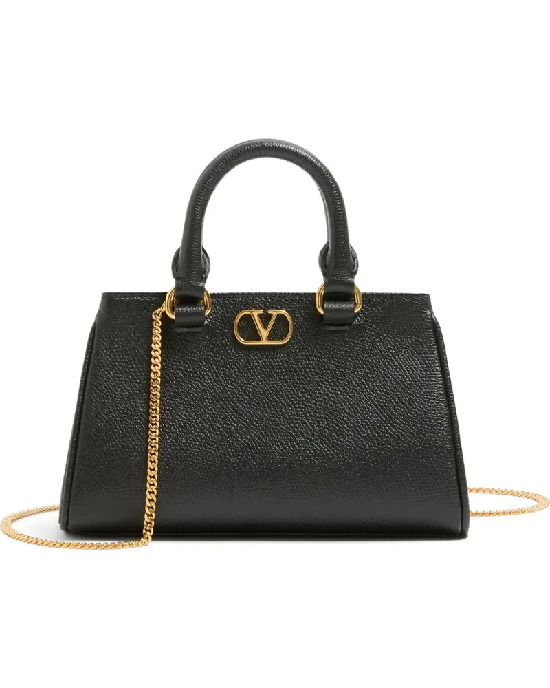 Valentino Garavani Vlogo Signature mini bag in grainy calfskin - Schwarz Schwarz