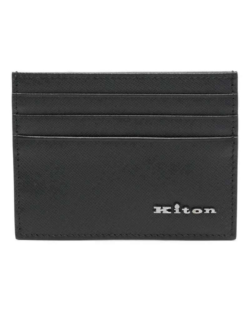 Kiton Kartenetui aus Saffiano-Leder - Schwarz Schwarz