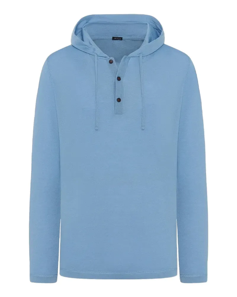 Kiton Geknöpfter Hoodie - Blau Blau