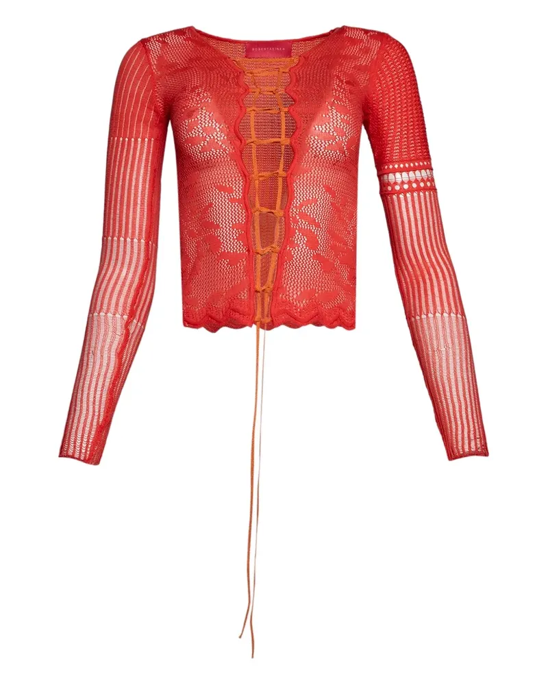 Roberta Einer Kat lace-up top - Rot Rot