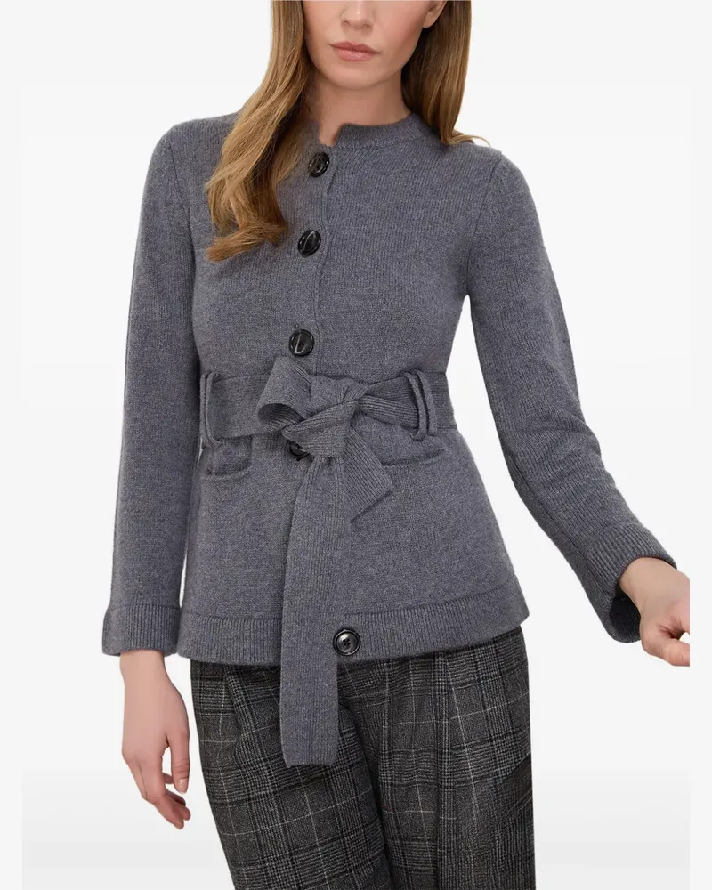 JANE Atelier Winter Cardigan mit Gürtel - Grau Grau
