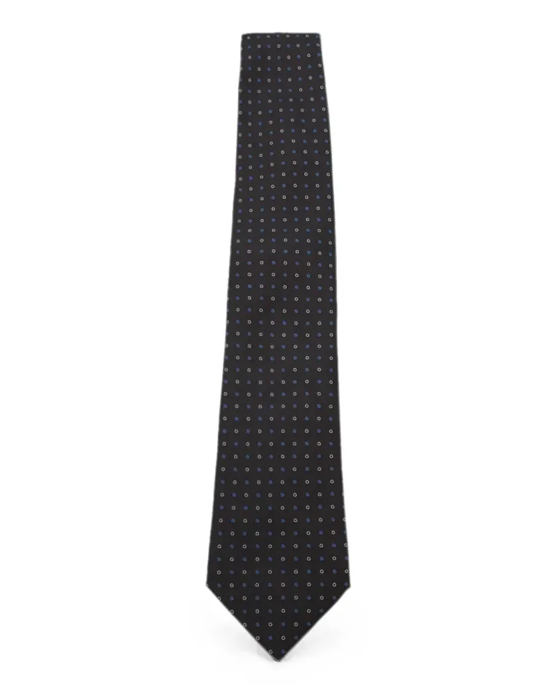 Canali geometric-pattern silk tie - Braun Braun