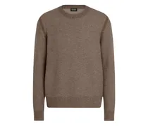 Kaschmirpullover mit Rundhalsausschnitt - Braun