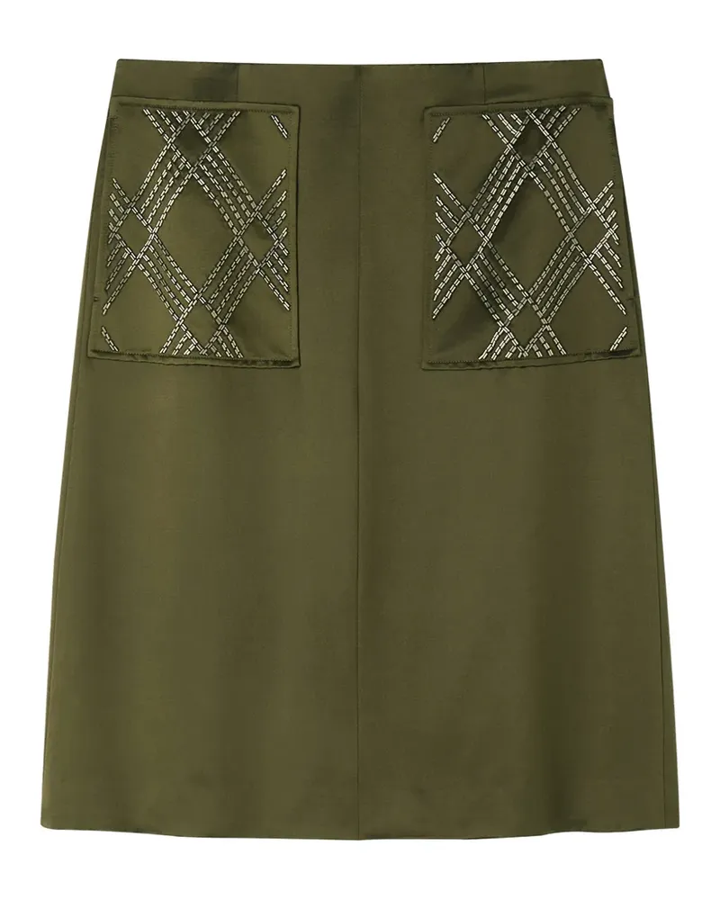 Shanghai Tang bead-embellished midi skirt - Grün Grün