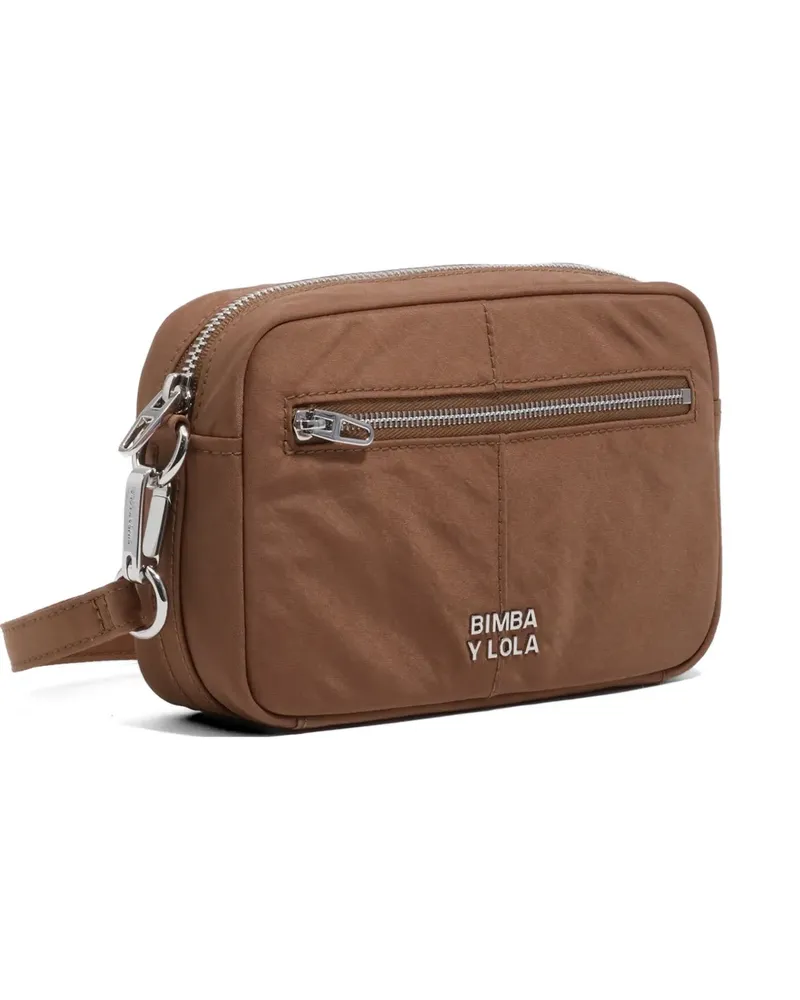 BIMBA Y LOLA Umhängetasche mit Logo-Schild - Braun Braun