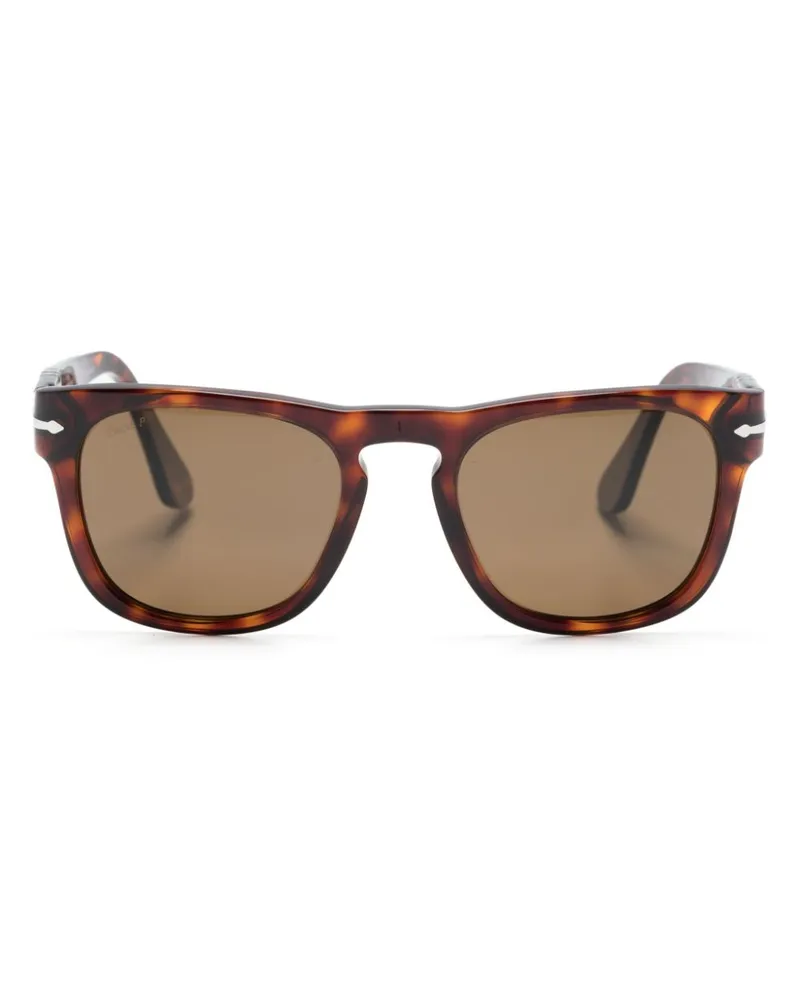 Persol Eckige Elio Sonnenbrille in Schildpattoptik - Braun Braun