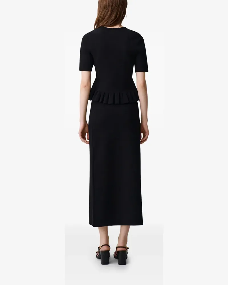 Claudie Pierlot Strickoberteil mit Rundhalsausschnitt - Schwarz Schwarz