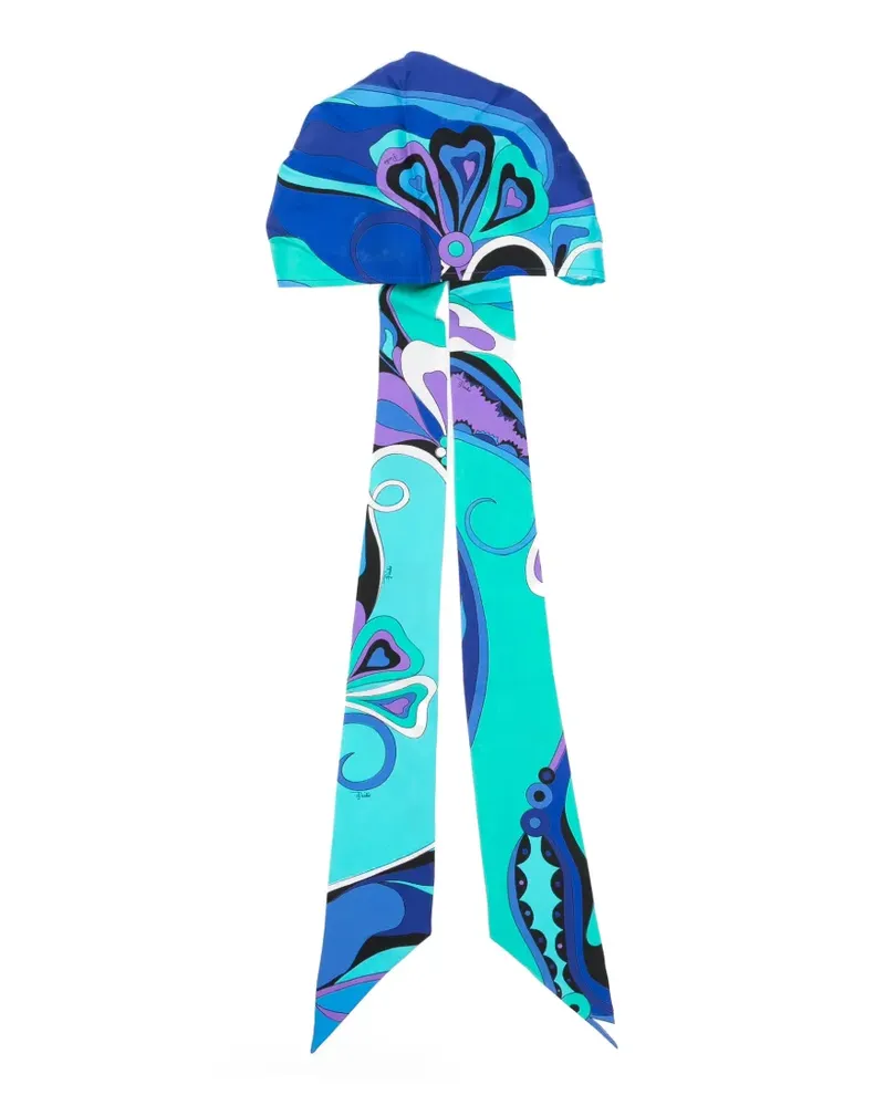 Emilio Pucci Iride-print silk headband - Blau Blau