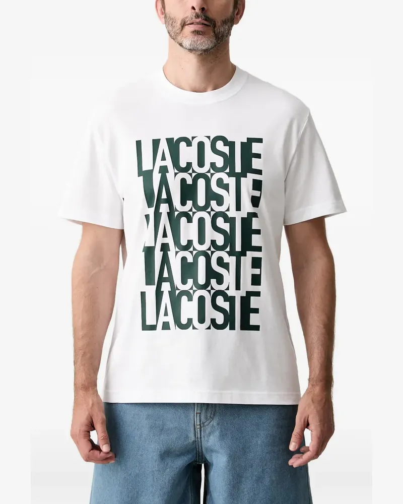 Lacoste T-Shirt mit Logo-Print - Weiß Weiß