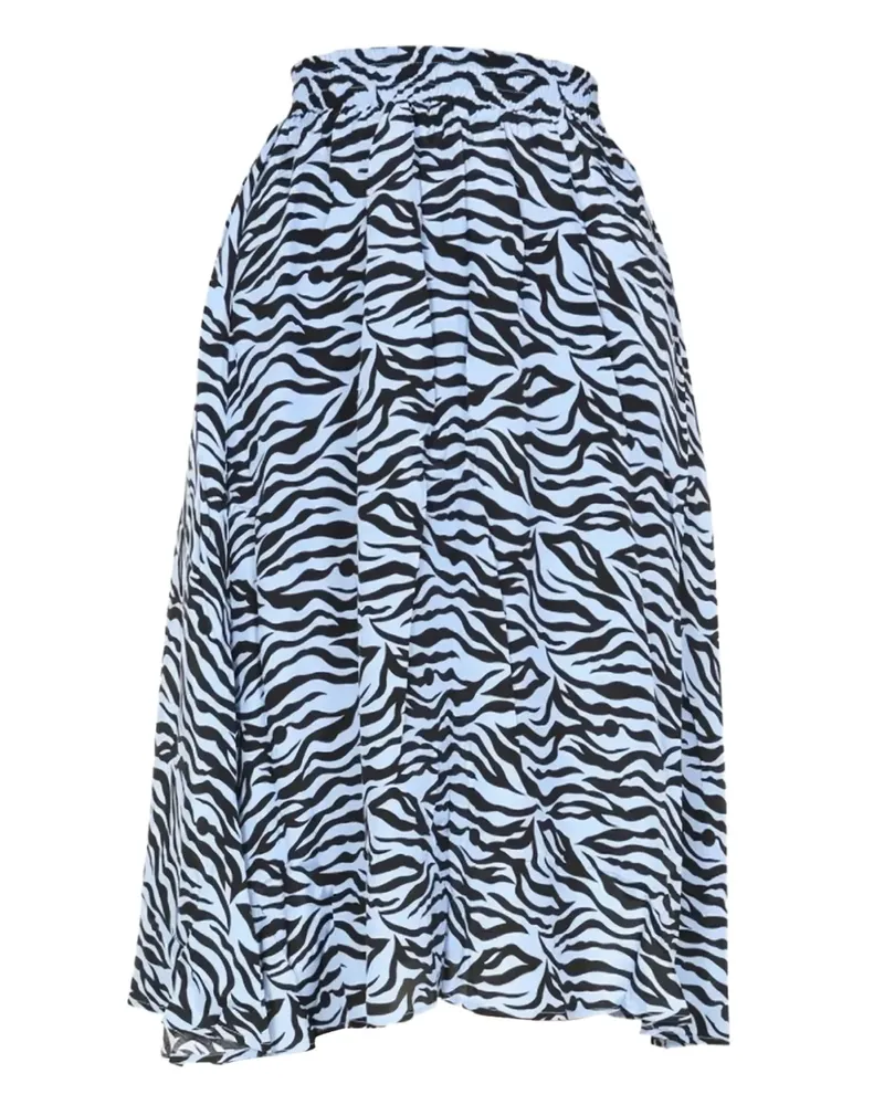 Jovonna zebra-print midi skirt - Blau Blau