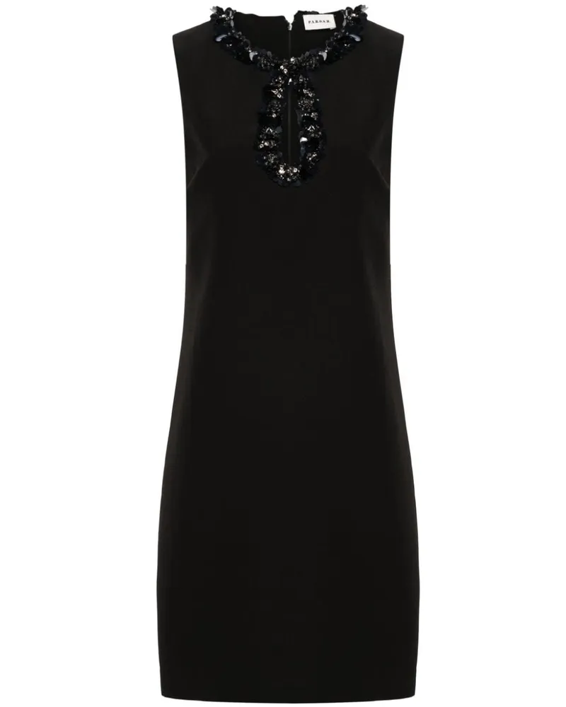 P.A.R.O.S.H. Puppy Minikleid mit Kristallverzierung - Schwarz Schwarz