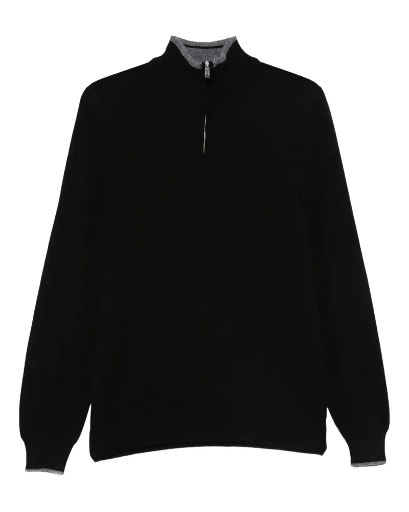 Fedeli Sweatshirt mit Reißverschluss - Schwarz Schwarz