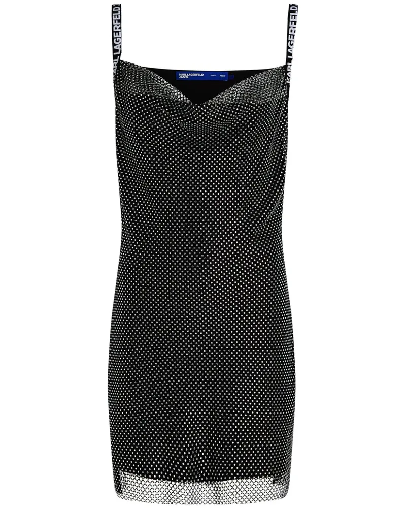 Karl Lagerfeld Kleid mit Kristallen - Schwarz Schwarz