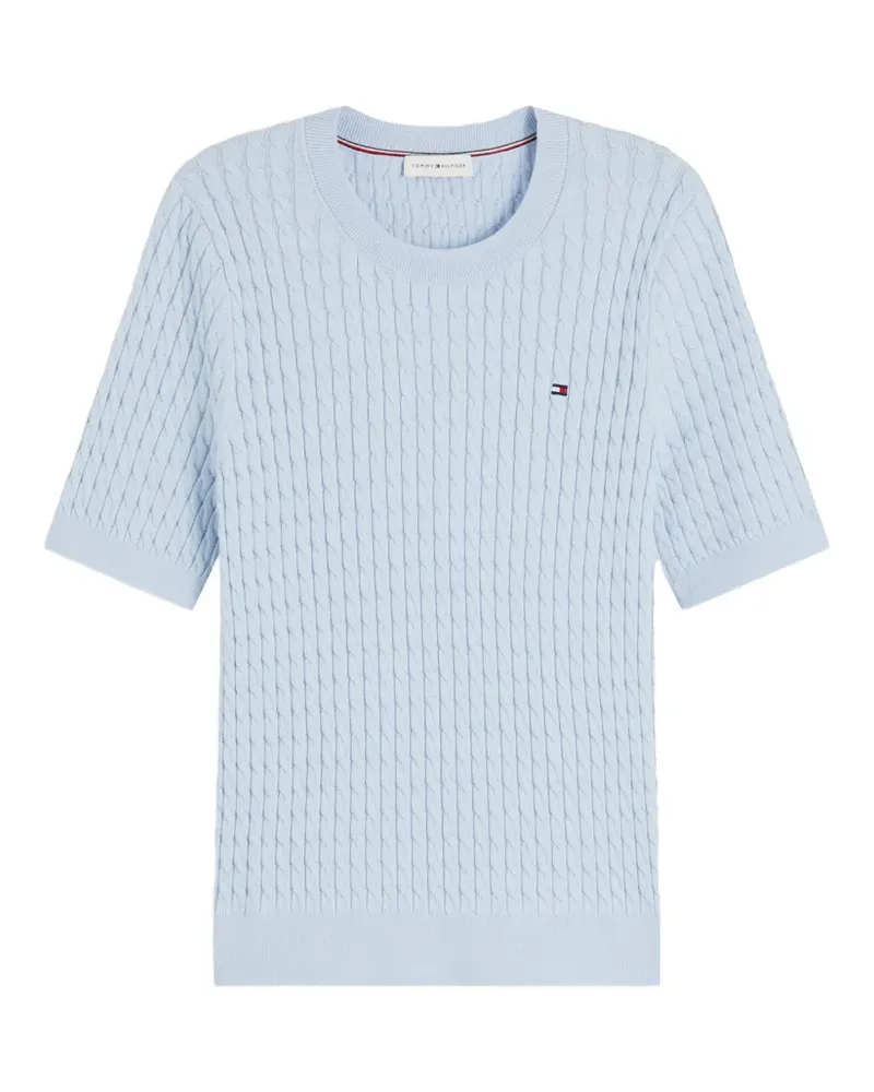 Tommy Hilfiger cable-knit short-sleeve sweater - Blau Blau