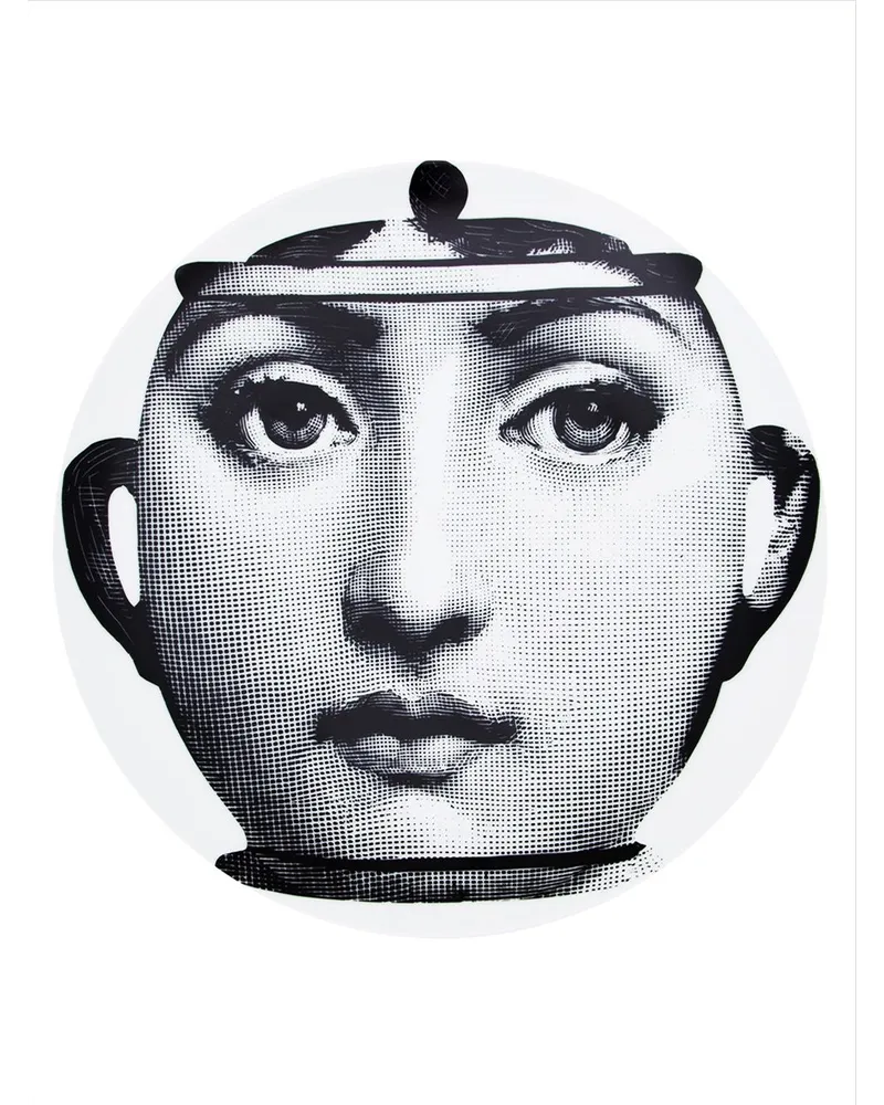 Fornasetti Teller mit Gesichts-Print Weiß