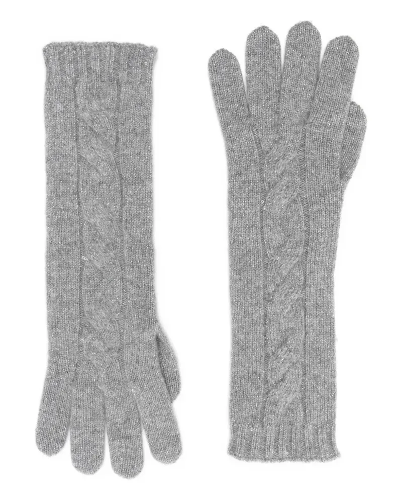 Gran Sasso Handschuhe mit Zopfmuster - Grau Grau