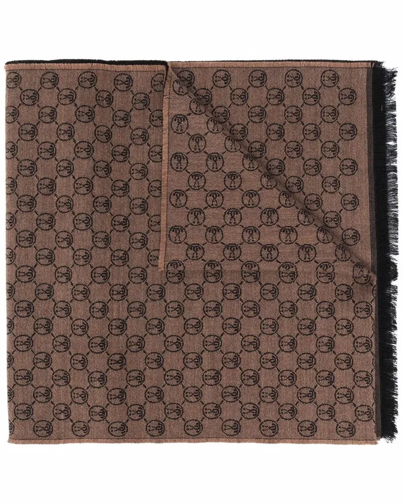Moschino Schal mit Logo-Print - Braun Braun