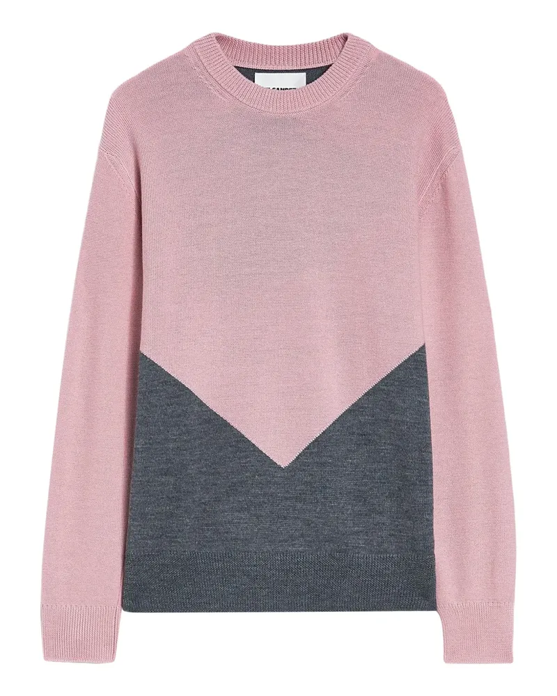 Jil Sander Pullover in Colour-Block-Optik - Rosa Rosa