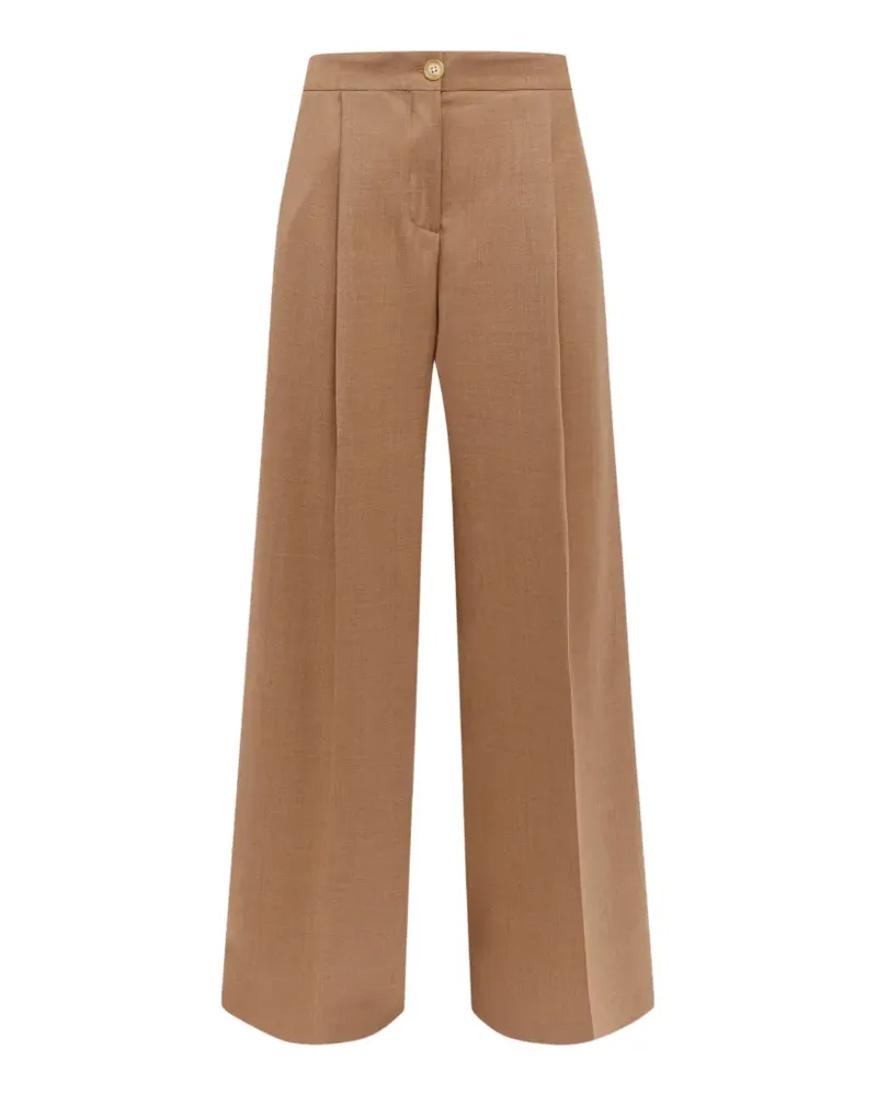 Laneus Wide-Leg-Hose mit Bundfalten - Nude Nude
