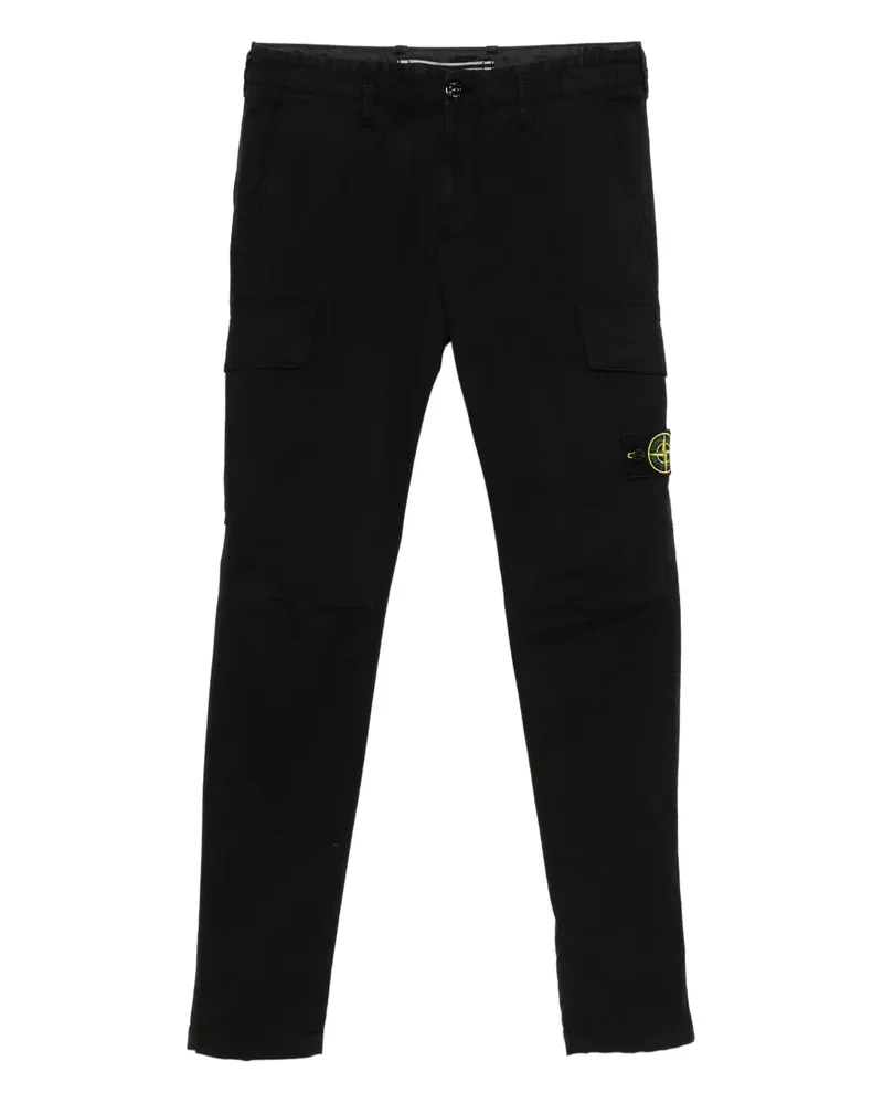 Stone Island Cargohose mit Kompass-Patch - Schwarz Schwarz