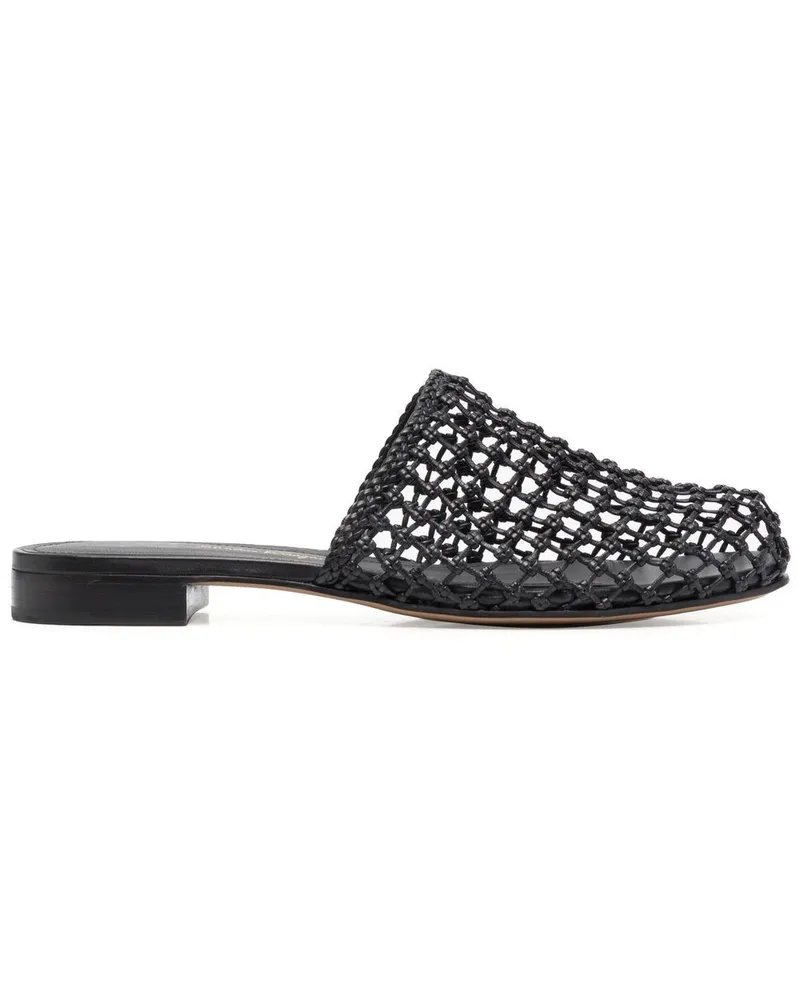 Ferragamo Gewebte Mules - Schwarz Schwarz