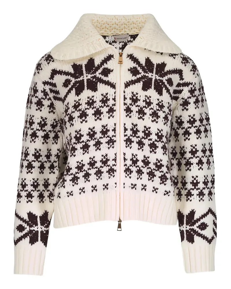 Moncler Fair Isle intarsia-knit cardigan - Nude Nude