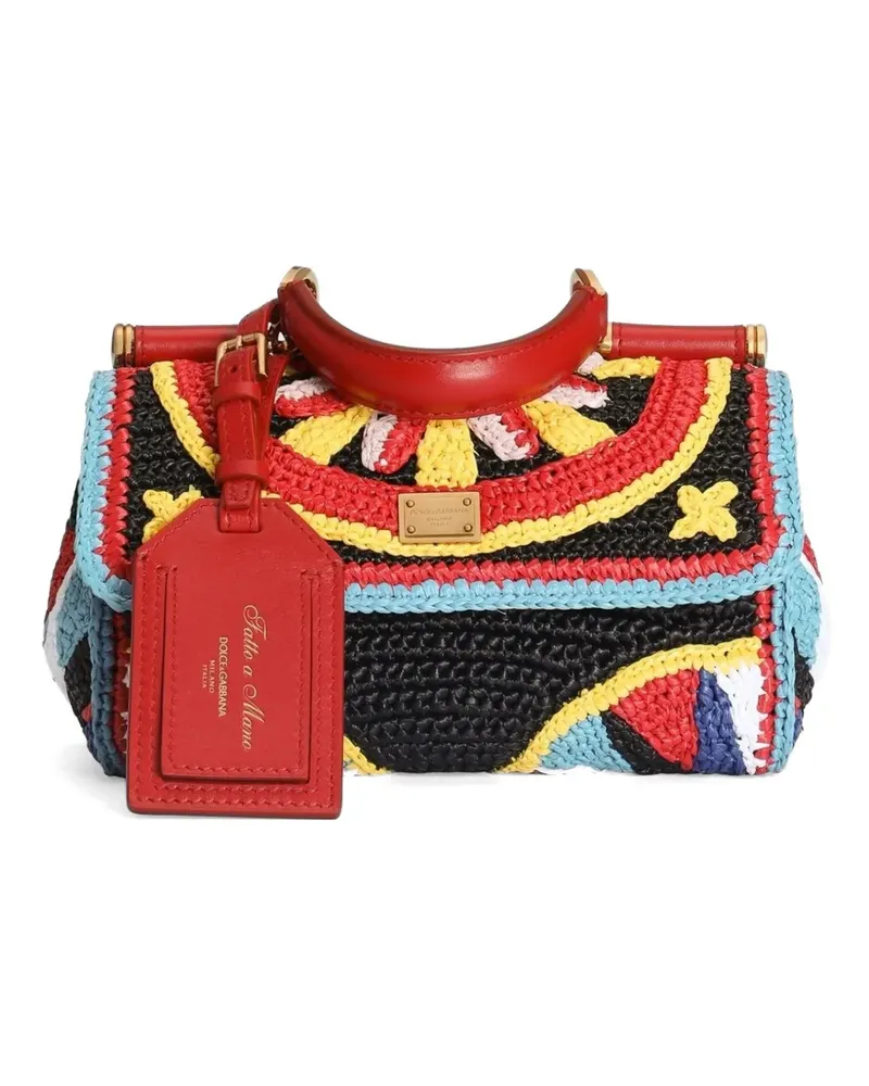 Dolce & Gabbana mini My Sicily handbag in raffia - Schwarz Schwarz