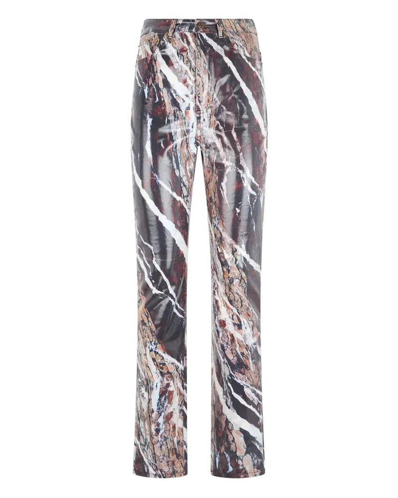 Roberto Cavalli marble-print skinny trousers - Violett Violett