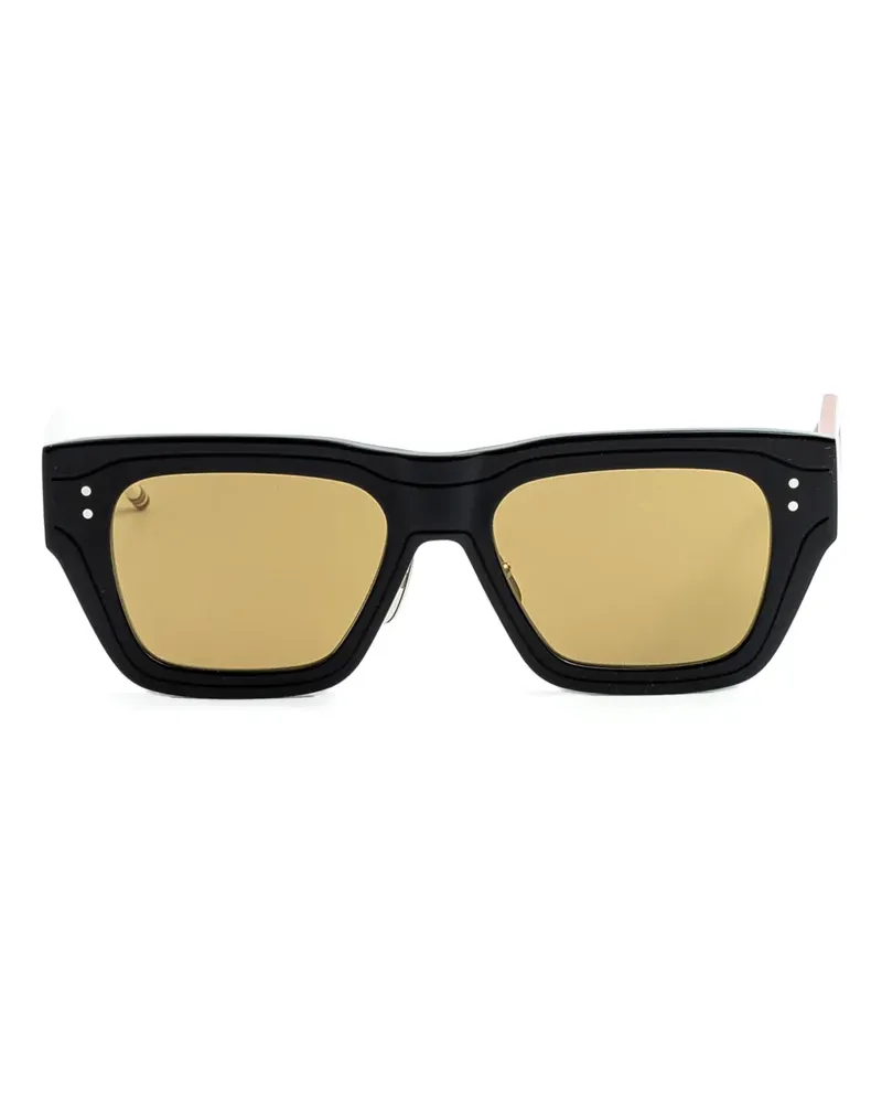 Thom Browne Sonnenbrille mit eckigem Gestell - Schwarz Schwarz