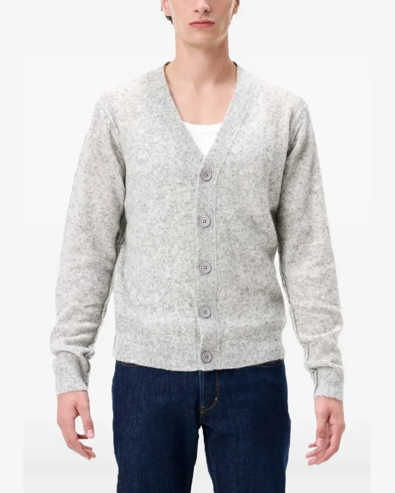 Cycle Ivan brushed-knit button-up cardigan - Grau Grau