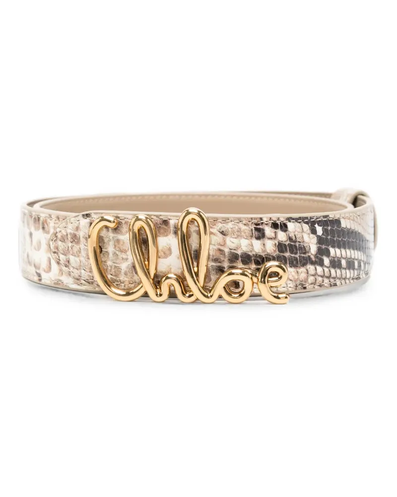 Chloé logo-plaque belt - Nude Nude