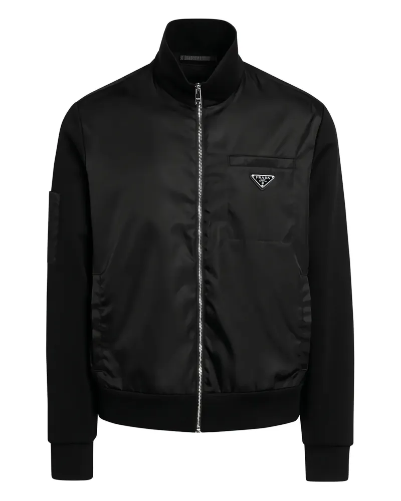 Prada Sweatshirt mit Logo-Schild - Schwarz Schwarz