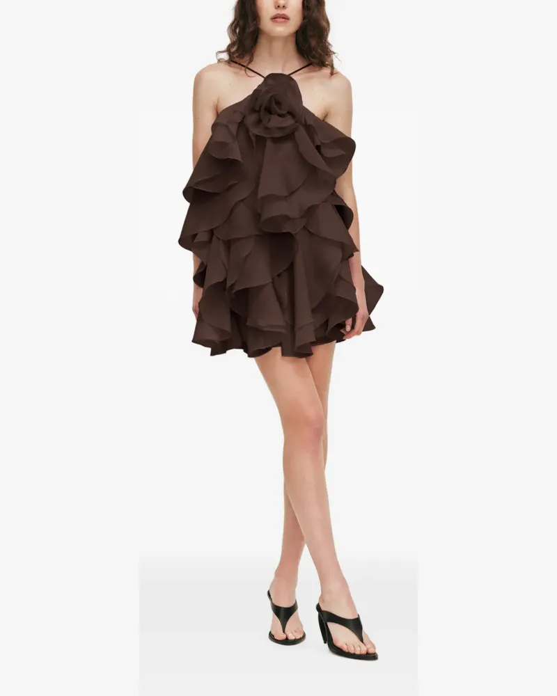 Aje. Gerüschtes Pandorea Minikleid - Braun Braun